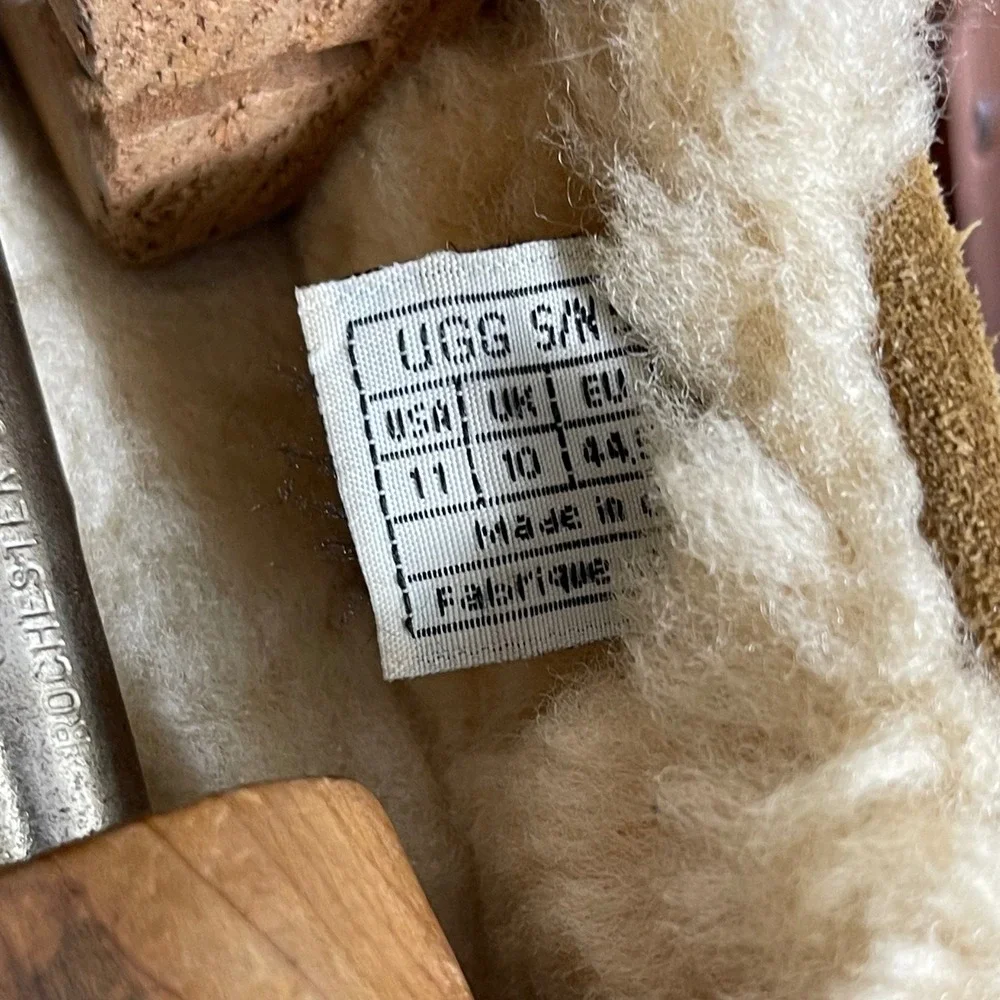 UGG Australia Ascot Brown Suede Shearling Moccasin‎ Slippers Men's 11 US/10 UK